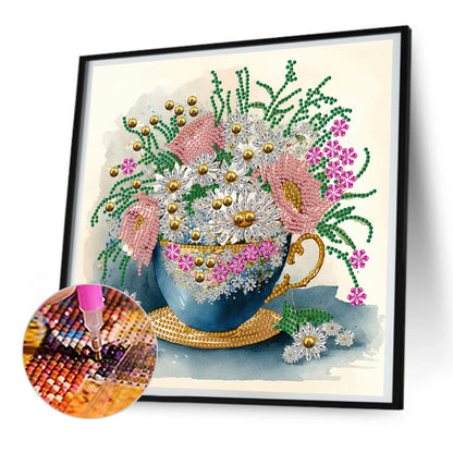 Exquisite Afternoon Tea Cup - Special Shaped Drill Diamond Painting 30*30CM