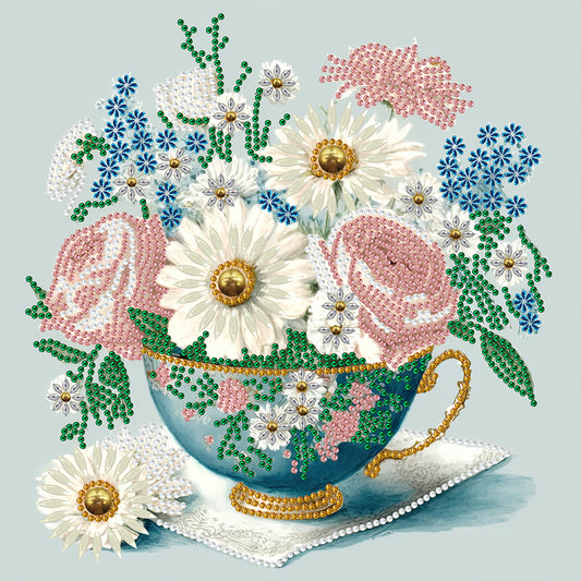 Exquisite Afternoon Tea Cup - Special Shaped Drill Diamond Painting 30*30CM