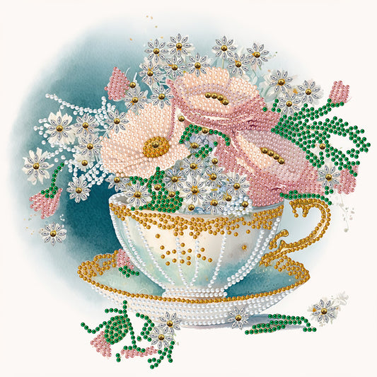 Exquisite Afternoon Tea Cup - Special Shaped Drill Diamond Painting 30*30CM