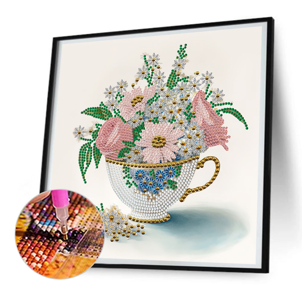 Exquisite Afternoon Tea Cup - Special Shaped Drill Diamond Painting 30*30CM