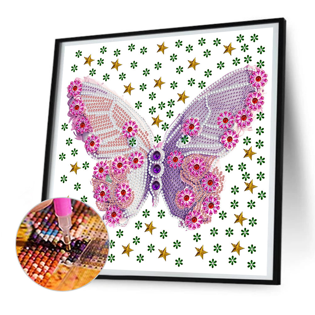 Vivid Butterfly - Special Shaped Drill Diamond Painting 30*30CM