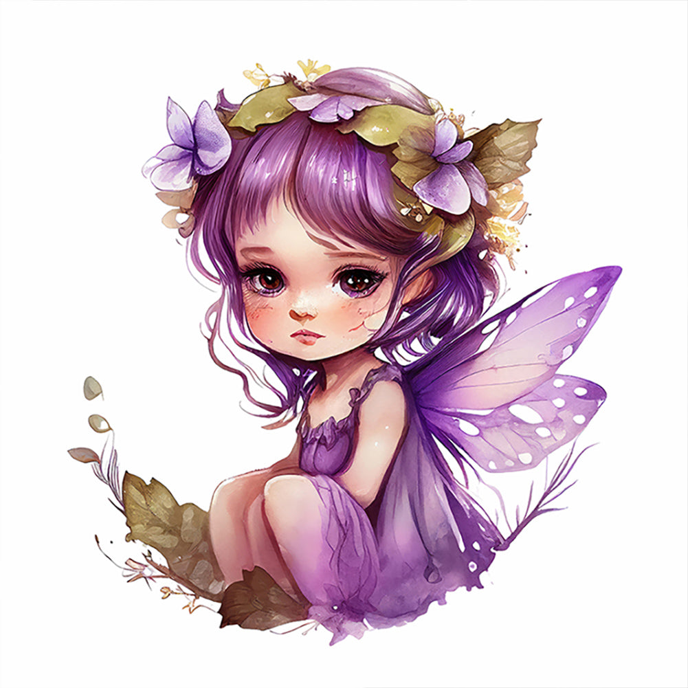 Purple Fairy - Full Round Drill Diamond Painting 30*30CM