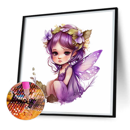 Purple Fairy - Full Round Drill Diamond Painting 30*30CM