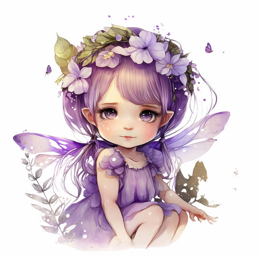 Purple Fairy - Full Round Drill Diamond Painting 30*30CM