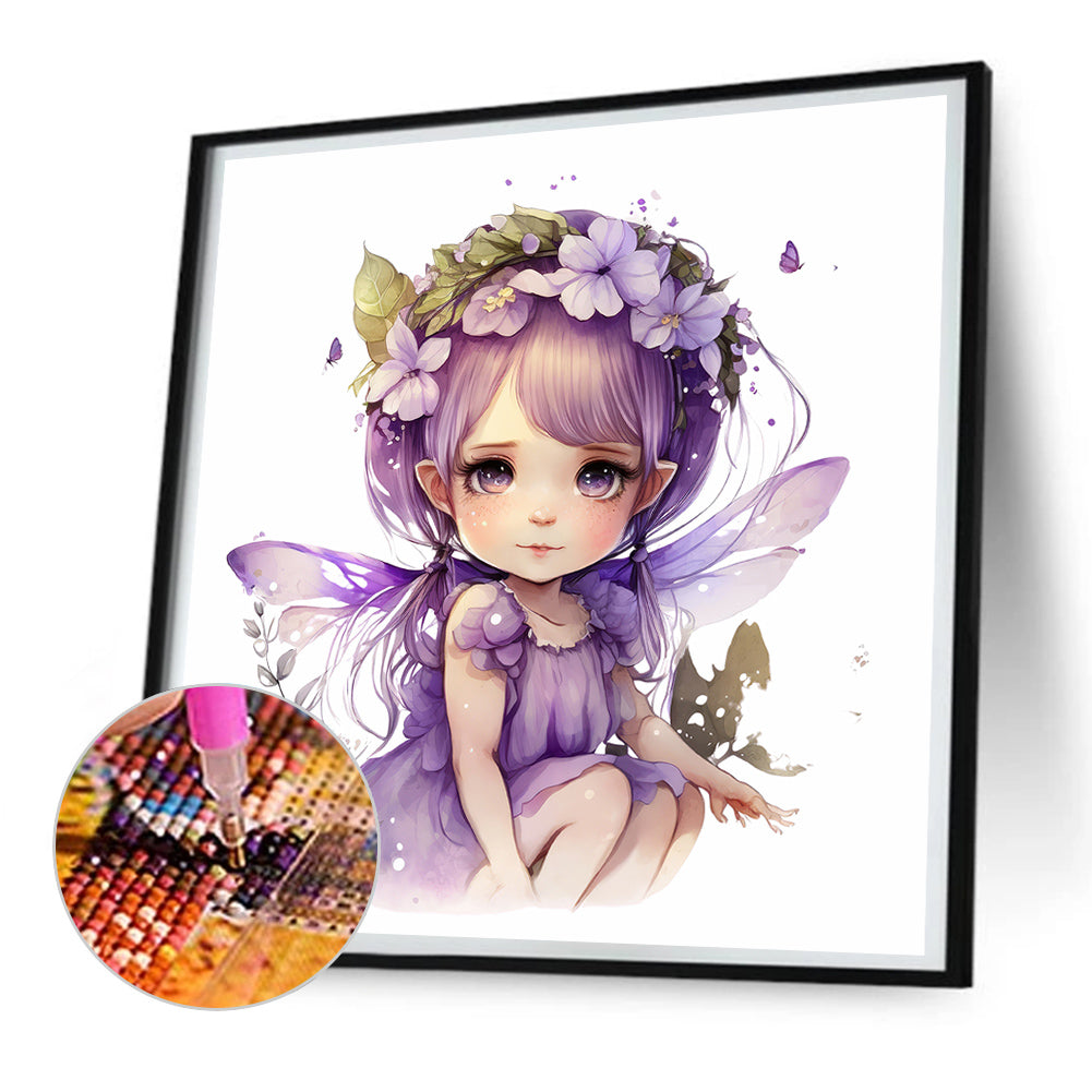 Purple Fairy - Full Round Drill Diamond Painting 30*30CM