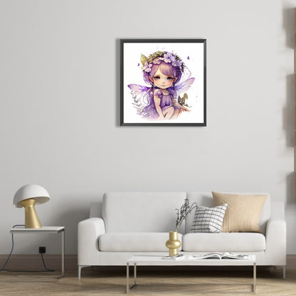 Purple Fairy - Full Round Drill Diamond Painting 30*30CM