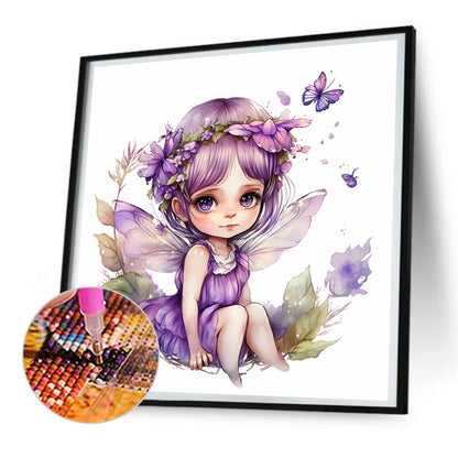 Purple Fairy - Full Round Drill Diamond Painting 30*30CM