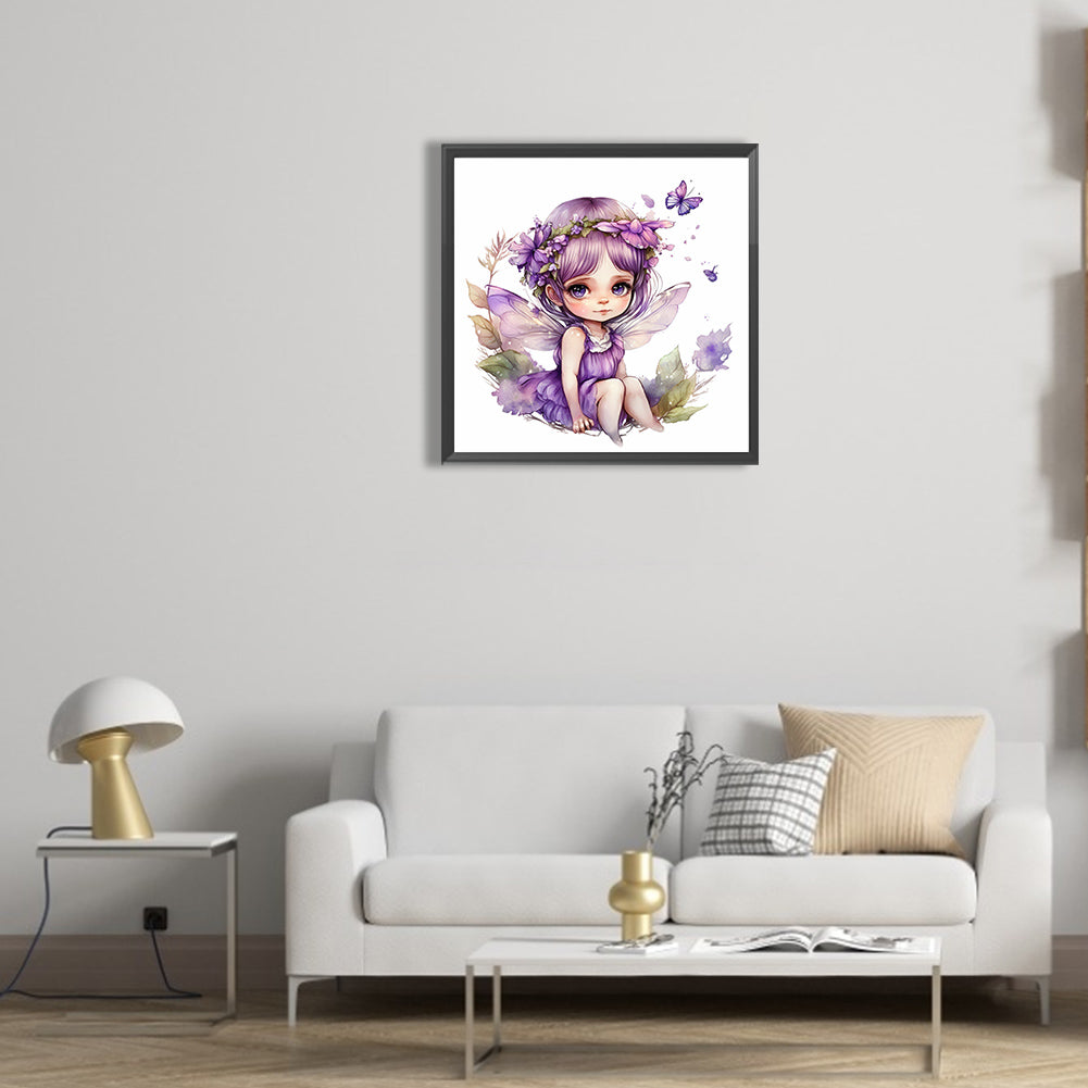 Purple Fairy - Full Round Drill Diamond Painting 30*30CM