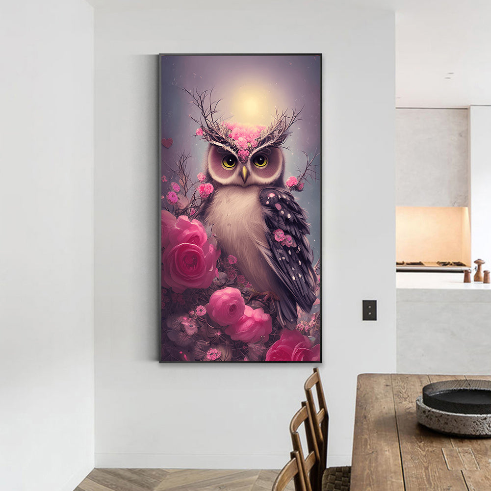 Shiny Owl - Full Round Drill Diamond Painting 40*70CM