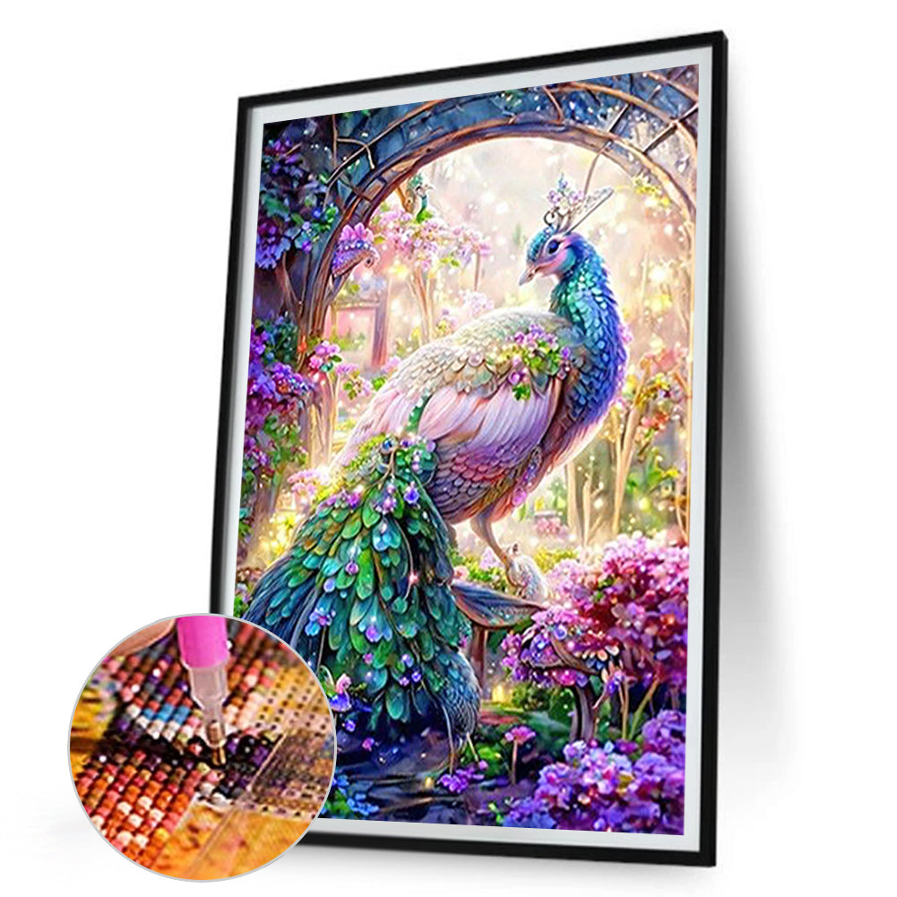 Peacock - Full Round Drill Diamond Painting 30*45CM