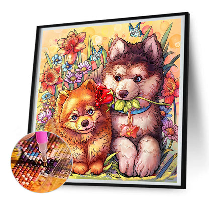 Cozy Cat And Dog - Full Round Drill Diamond Painting 30*30CM