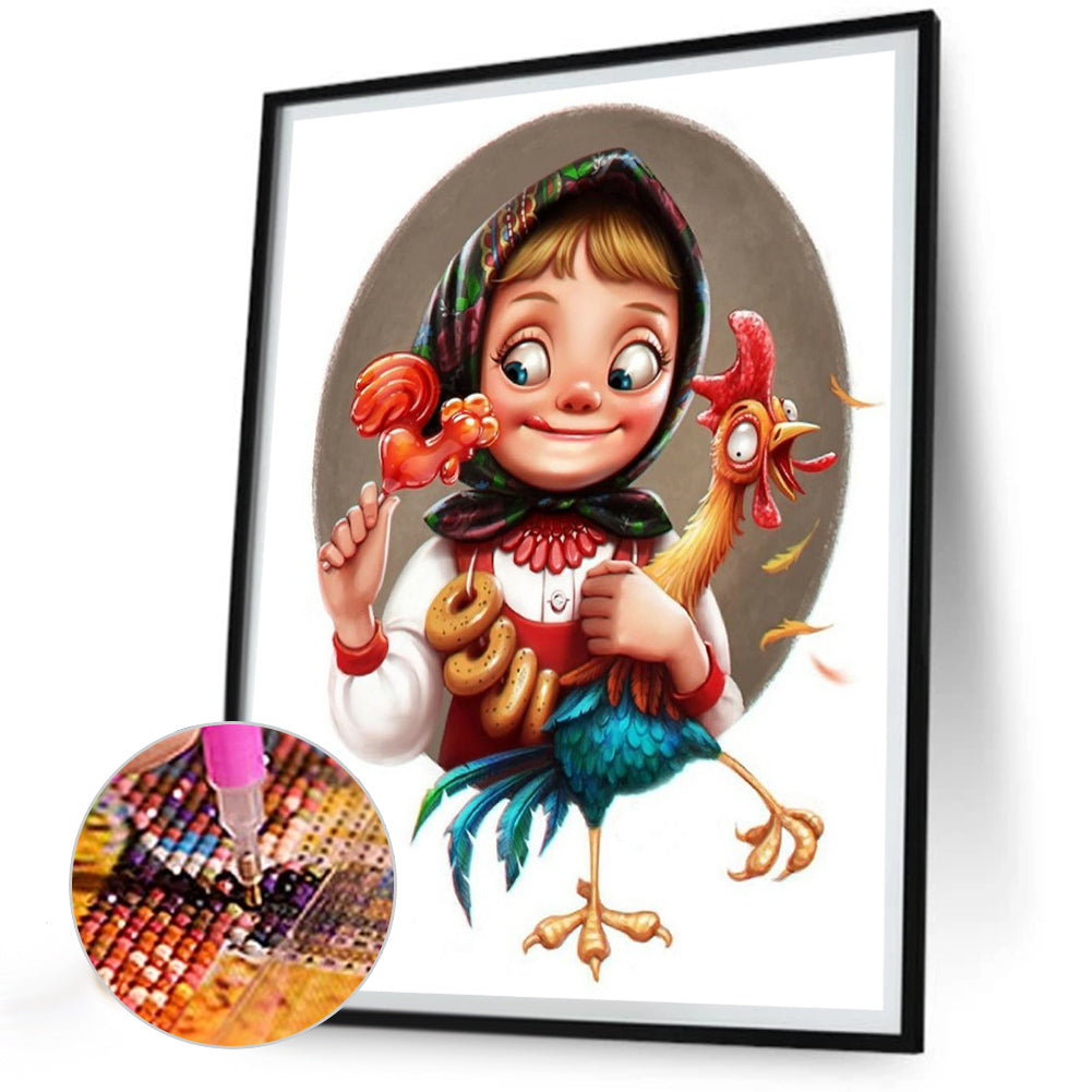 Little Chef Girl - Full Round Drill Diamond Painting 30*40CM