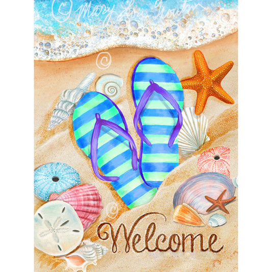 Beach Slippers - Full Round Drill Diamond Painting 30*40CM