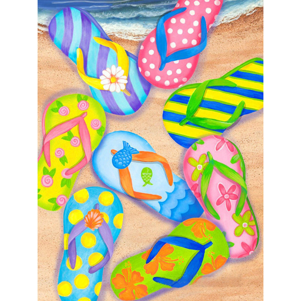 Beach Slippers - Full Round Drill Diamond Painting 30*40CM