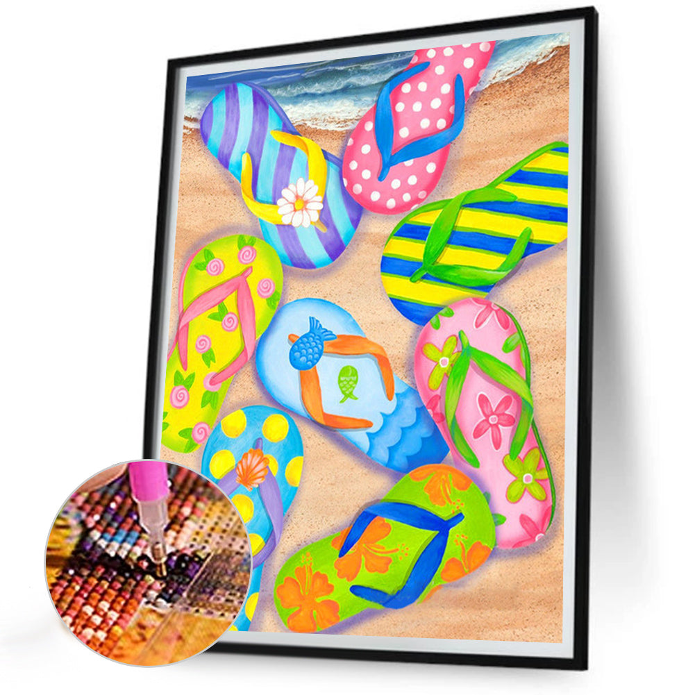 Beach Slippers - Full Round Drill Diamond Painting 30*40CM