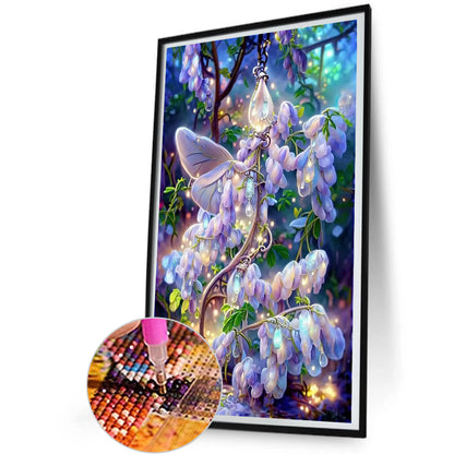 Wisteria Flower - Full Round Drill Diamond Painting 30*50CM