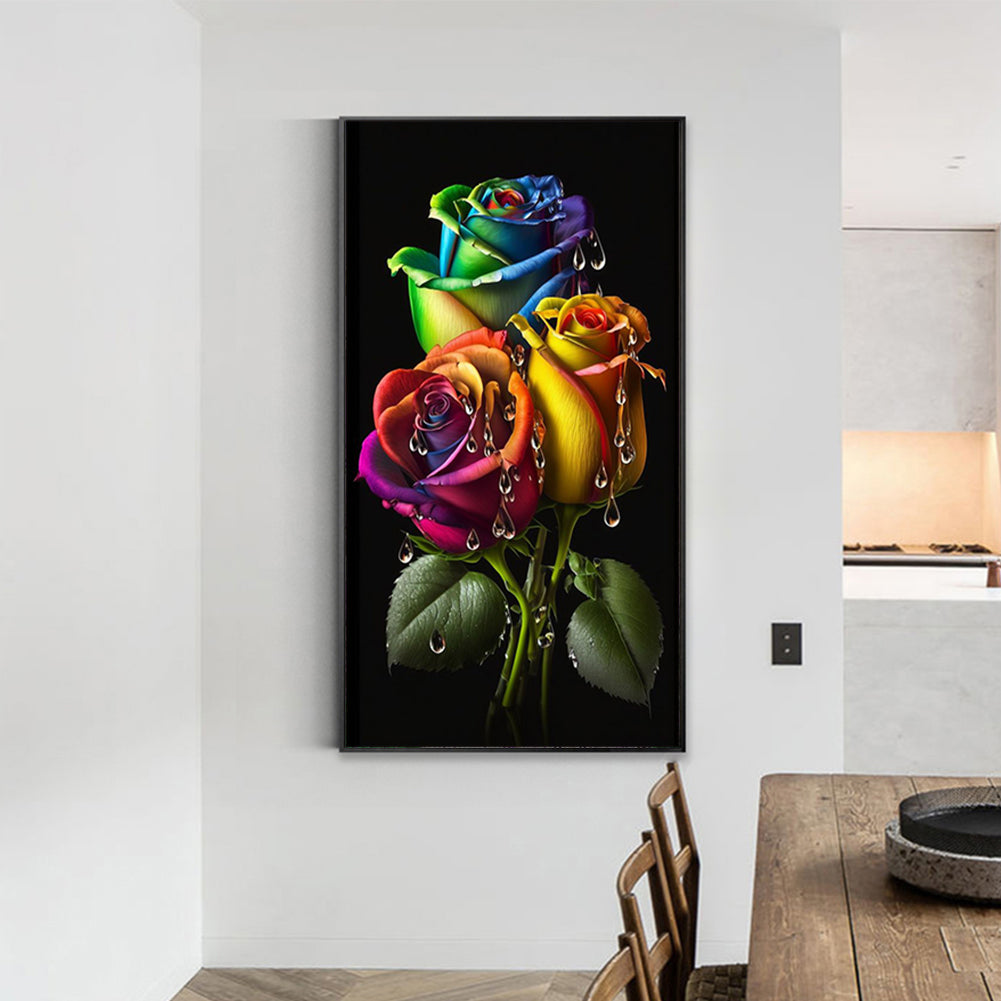 Water Drop Rose - Full Round Drill Diamond Painting 40*70CM