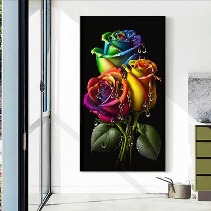 Water Drop Rose - Full Round Drill Diamond Painting 40*70CM
