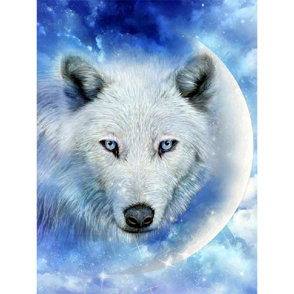 Wolf Head - Full Round Drill Diamond Painting 30*40CM