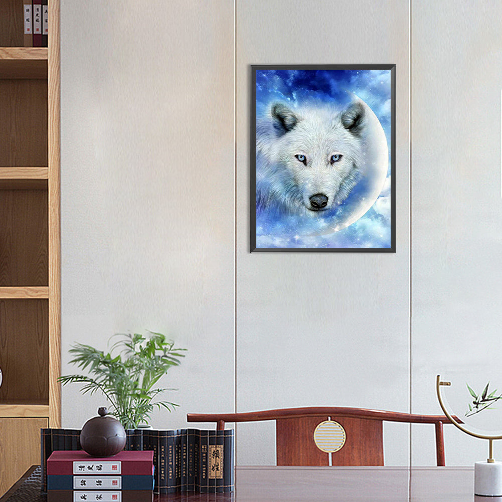 Wolf Head - Full Round Drill Diamond Painting 30*40CM