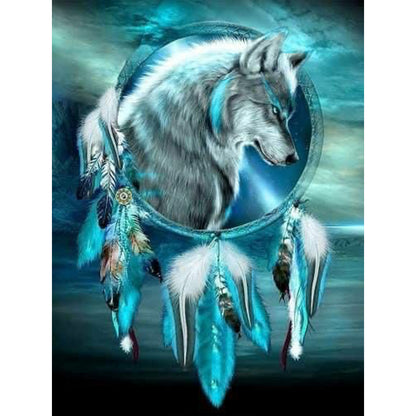 Wolf Head Dream Catcher - Full Round Drill Diamond Painting 30*40CM