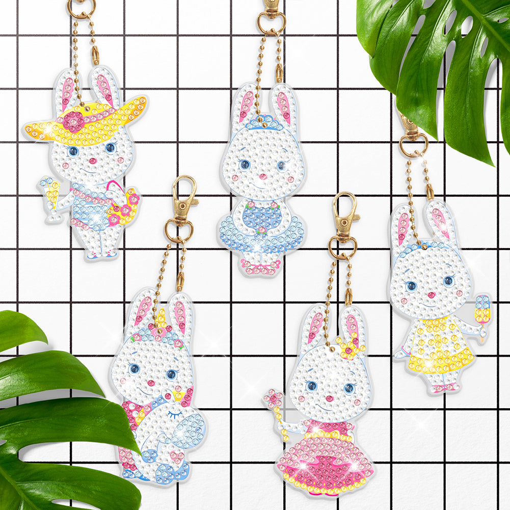 DIY Diamond Art Keychain Hanging Ornaments Cartoon Special-shaped Drill 5D Gifts