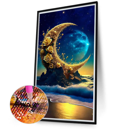 Bright Moon On The Sea - Full Round Drill Diamond Painting 40*70CM