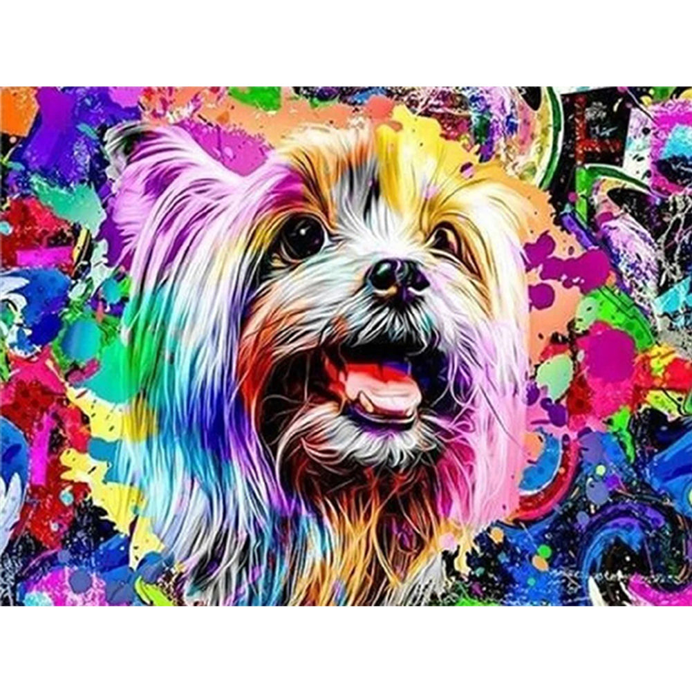 Doodle Puppy - Full Round Drill Diamond Painting 40*30CM