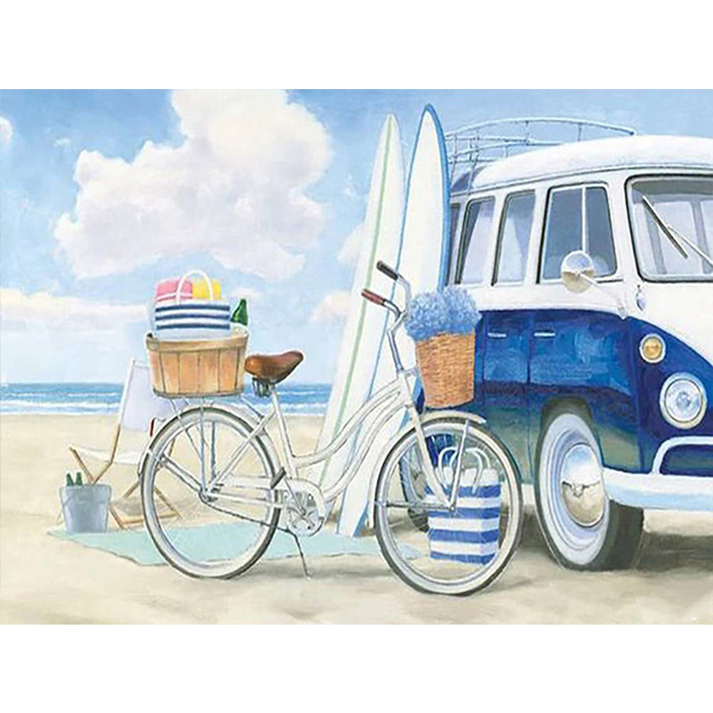 Sea Beach - Full Round Drill Diamond Painting 40*30CM
