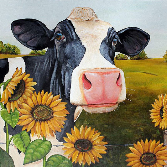 Sunflower Cow - Full Round Drill Diamond Painting 50*50CM