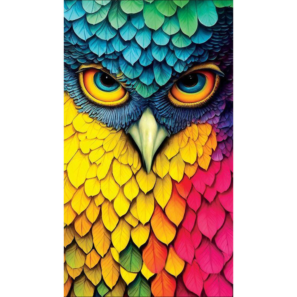 Rainbow Owl - Full Square Drill Diamond Painting 40*70CM