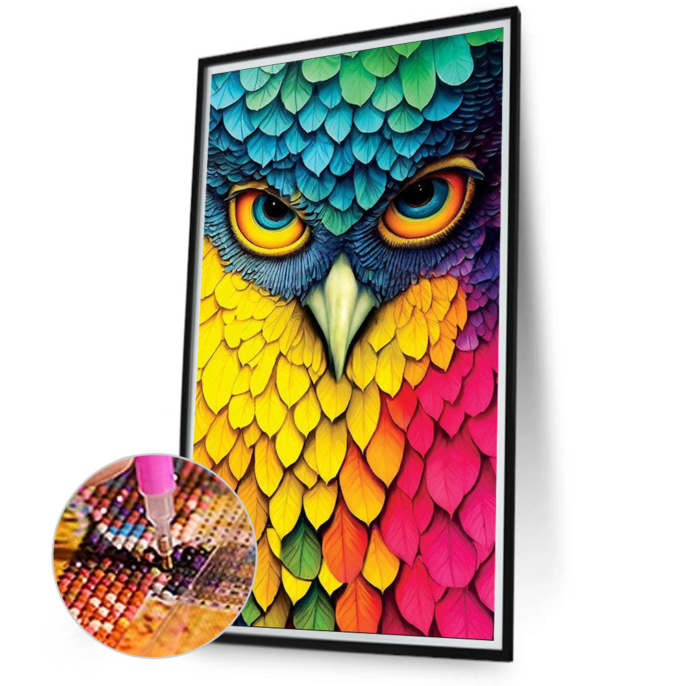 Rainbow Owl - Full Square Drill Diamond Painting 40*70CM