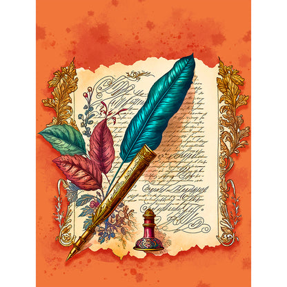Writer Clip Art - Full Round Drill Diamond Painting 30*40CM