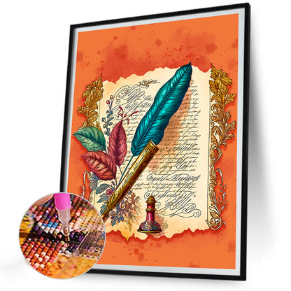 Writer Clip Art - Full Round Drill Diamond Painting 30*40CM