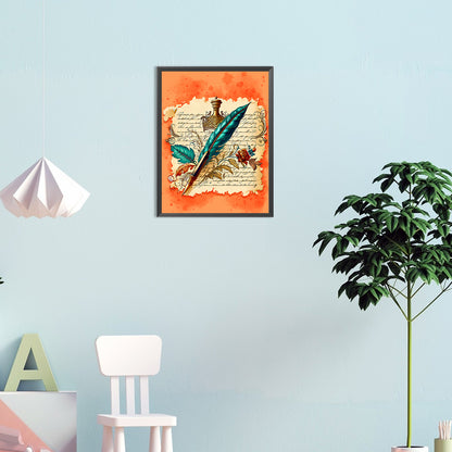 Writer Clip Art - Full Round Drill Diamond Painting 30*40CM