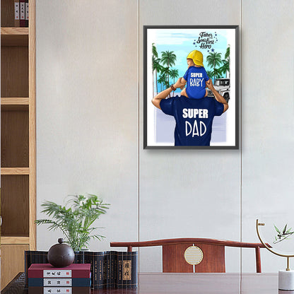 Parent-Child Time Father'S Day - Full Round Drill Diamond Painting 30*40CM