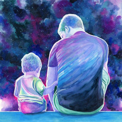 Parent-Child Time Father'S Day - Full Round Drill Diamond Painting 30*30CM