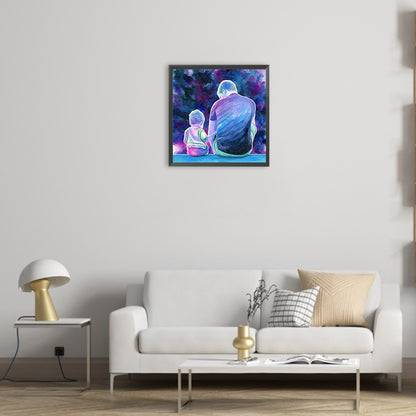 Parent-Child Time Father'S Day - Full Round Drill Diamond Painting 30*30CM