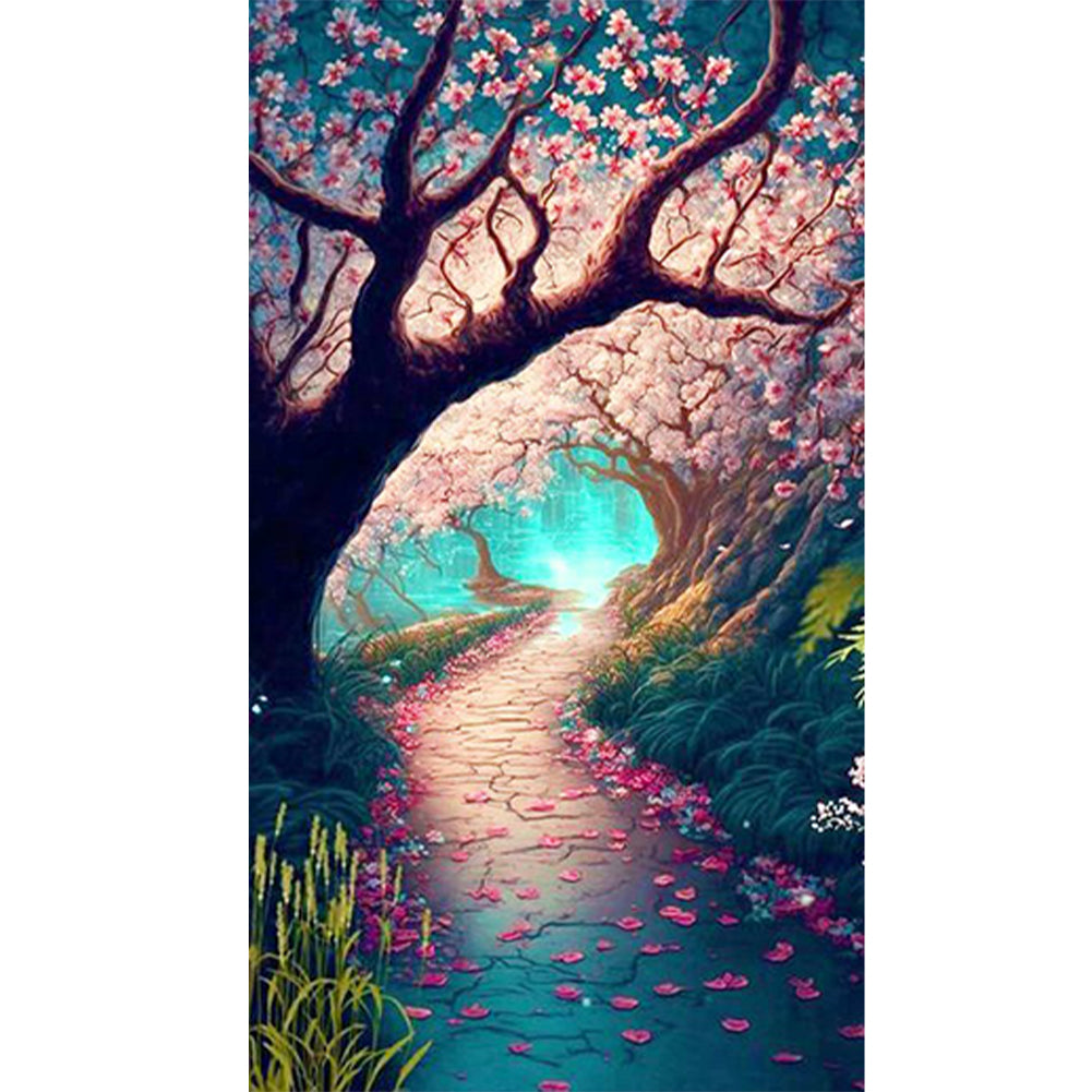 Peach Tree Under The Moon - Full Round Drill Diamond Painting 40*70CM