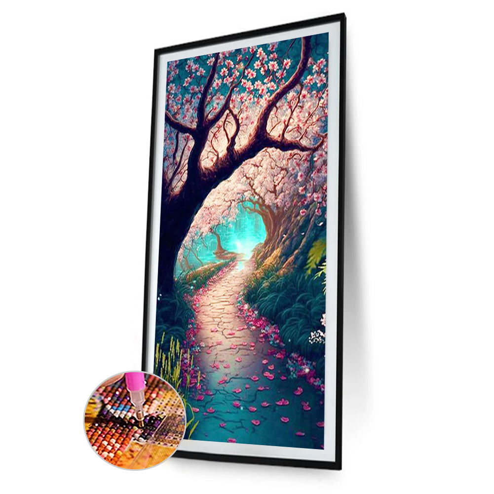 Peach Tree Under The Moon - Full Round Drill Diamond Painting 40*70CM