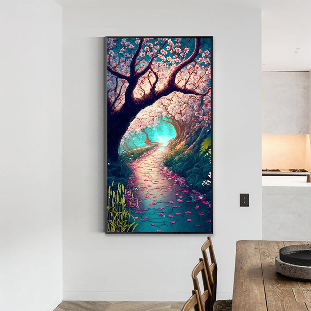 Peach Tree Under The Moon - Full Round Drill Diamond Painting 40*70CM