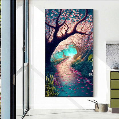 Peach Tree Under The Moon - Full Round Drill Diamond Painting 40*70CM