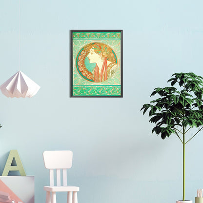Mucha Art Illustration - Full Round Drill Diamond Painting 30*40CM