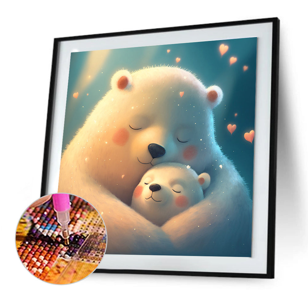 Love White Bear - Full Round Drill Diamond Painting 30*30CM