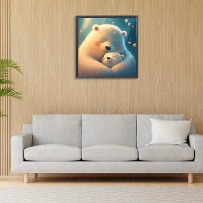 Love White Bear - Full Round Drill Diamond Painting 30*30CM