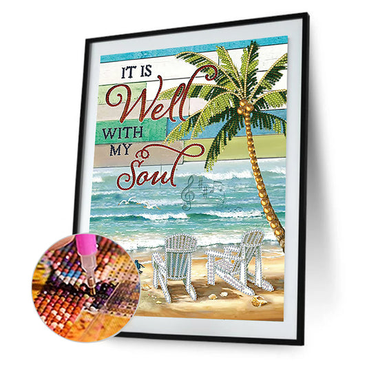 Summer Beach - Special Shaped Drill Diamond Painting 30*40CM