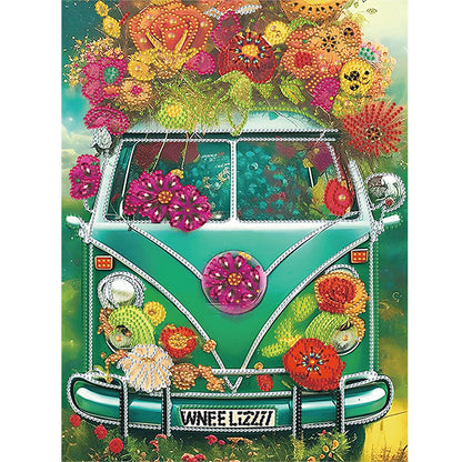 Flower Car - Special Shaped Drill Diamond Painting 30*40CM