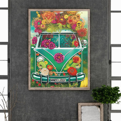 Flower Car - Special Shaped Drill Diamond Painting 30*40CM