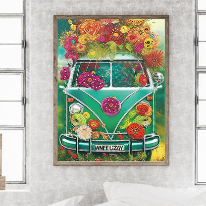 Flower Car - Special Shaped Drill Diamond Painting 30*40CM