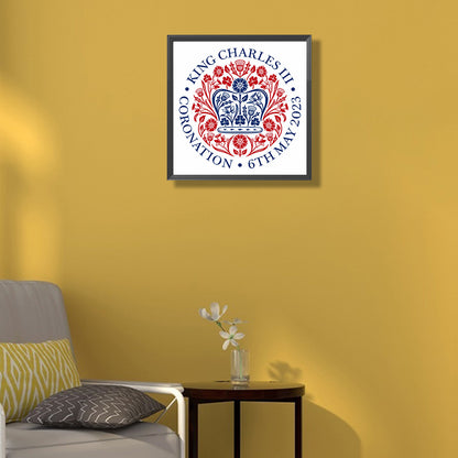 Coronation Coat Of Arms Of King Charles - Full Round Drill Diamond Painting 40*40CM